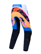 Alpinestars Supertech Dyna Pants, Men's Motocross Pants, Blue and Black multi-color graphics, rear view, performance MX gear.