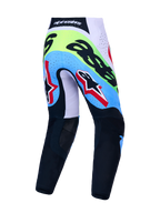 Alpinestars Supertech Dyna, pantalon de motocross homme, vert fluo et noir, vue arrière avec zones respirantes perforées.