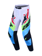 Alpinestars Supertech Dyna, pantalon de motocross lilas clair et vert fluo pour homme, avec panneaux de genoux en cuir