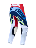 Alpinestars Supertech Dyna, pantalon de motocross pour homme, rouge et bleu marine, vue de dos, coupe athlétique racing.