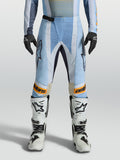 Alpinestars Pantalon Techstar Maven, pantalon de motocross pour homme, bleu et orange, avec perforations laser pour la ventilation et coupe racing ergonomique