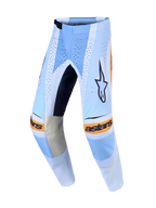 Alpinestars Techstar Maven, pantalon de motocross pour homme, bleu et orange, avec perforations laser pour la ventilation et une coupe racing ergonomique