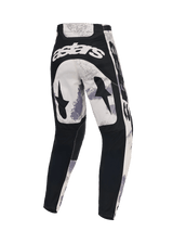 Alpinestars 2026 Racer Lahnd Pants, Motocross Pants, Sand Camo and Gray, Rear view featuring white astars branding across the back, black star graphics on the thighs, and black panels on the lower legs, ergonomic design for off-road racing