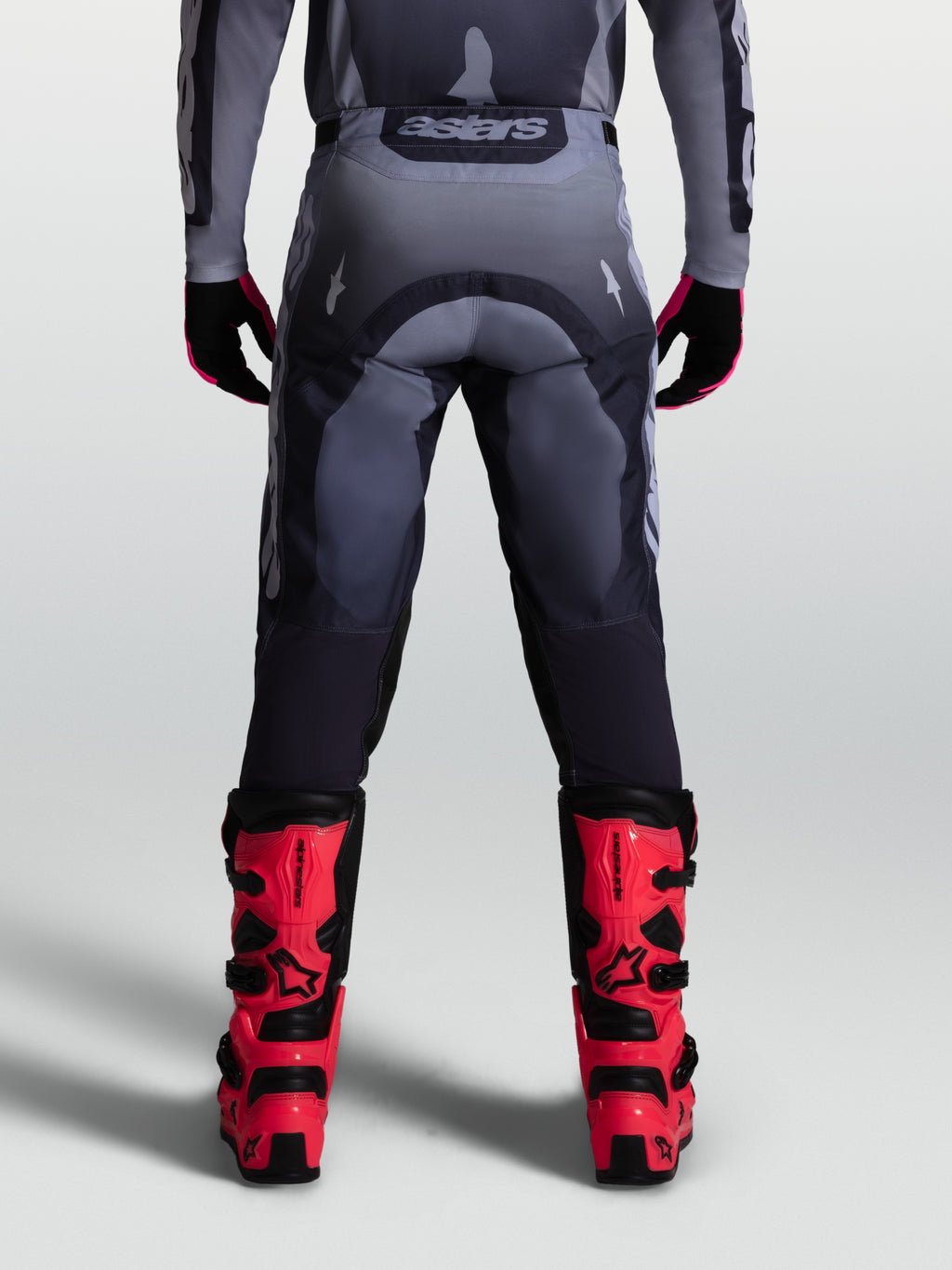 Alpinestars pantalon Racer Amber, pantalon de motocross pour homme, gris et gris foncé, poly-tissu 600D durable, vue de dos