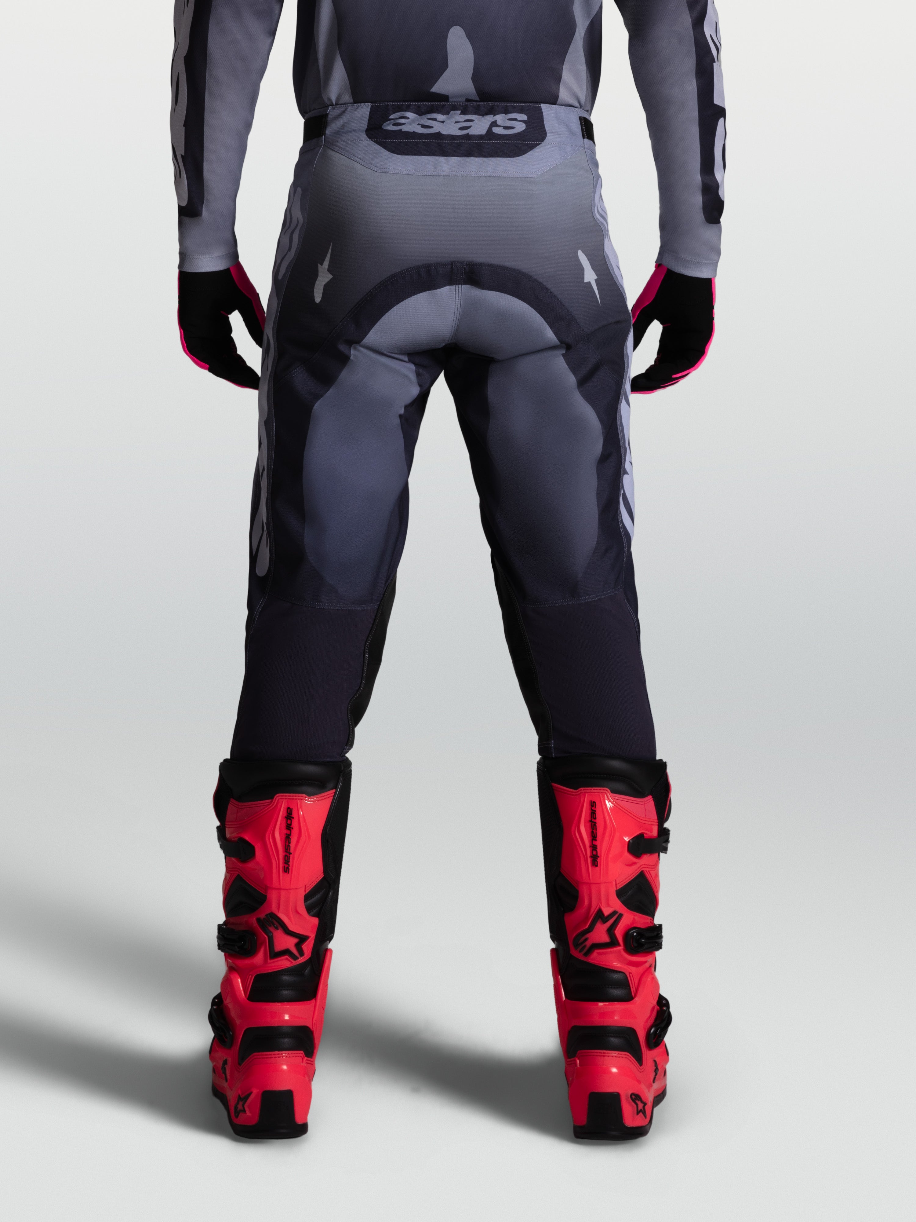 Alpinestars pantalon Racer Amber, pantalon de motocross pour homme, gris et gris foncé, poly-tissu 600D durable, vue de dos