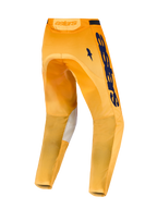 Alpinestars Racer Amber, pantalon de motocross pour homme, orange et bleu foncé, vue de dos avec panneaux extensibles et maille ventilée