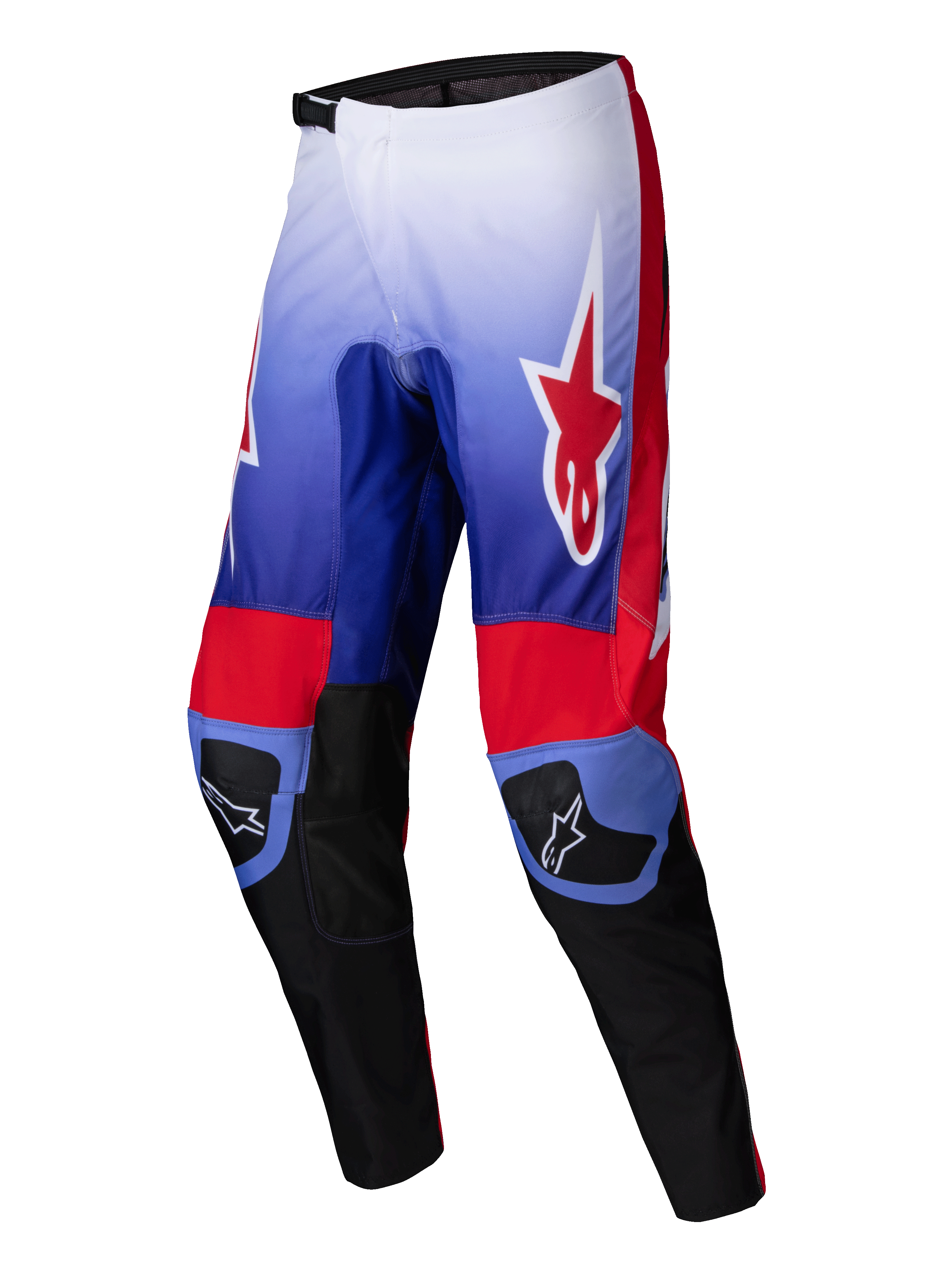 Pantalon Fluid Wurx 2025, pantalon de moto pour motocross et tout-terrain, violet et rouge vif, construction en polyfibre 600D avec empiècements en velours côtelé extensible