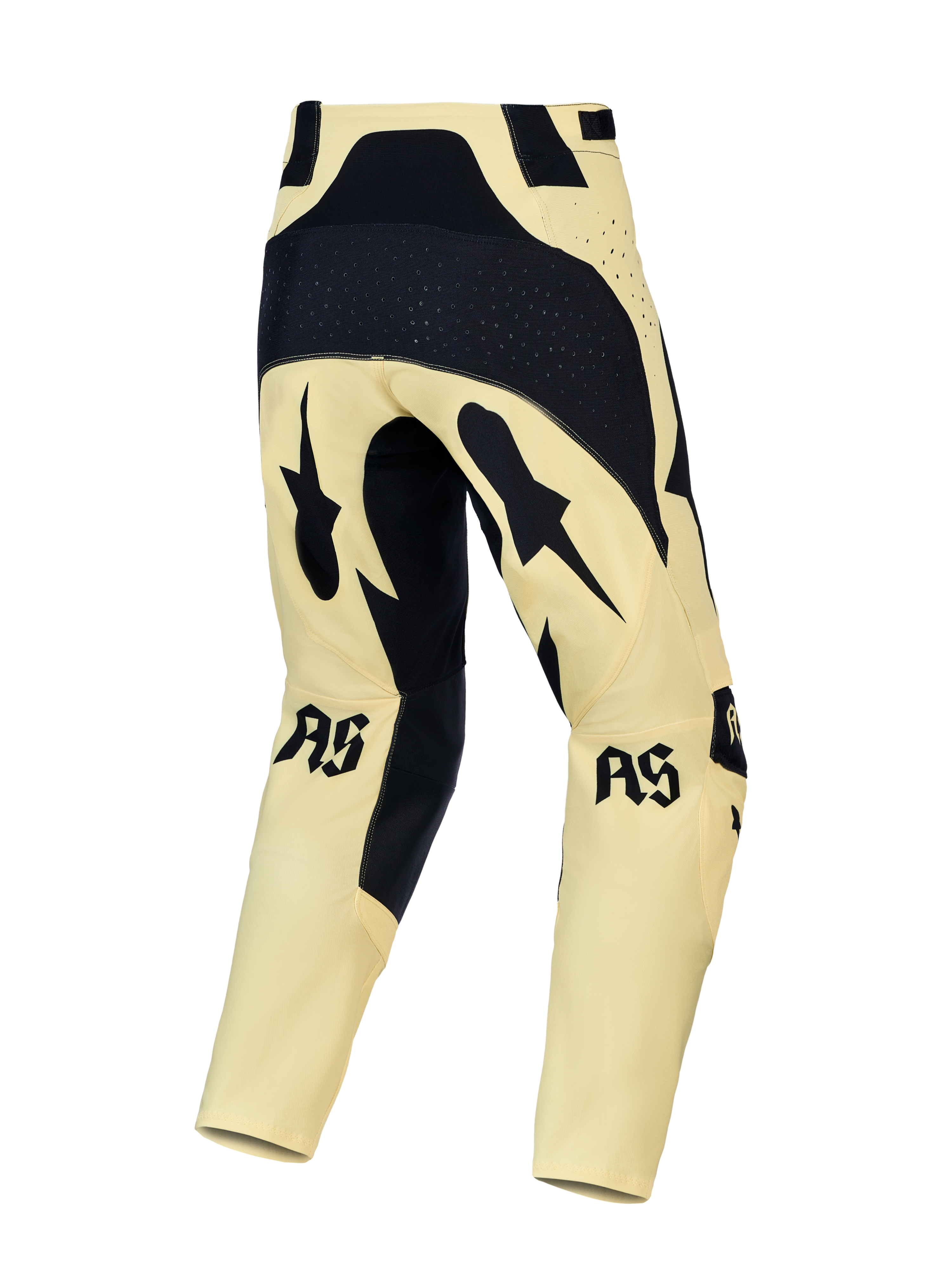 Alpinestars Techstar Atrox, pantalon de motocross pour homme, jaune et noir, vue arrière avec zone d'assise renforcée
