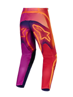 Pantalon Fluid Kepler Alpinestars, motocross pour homme, vue de dos, violet et orange, poly-tissu 600D et coupe sport.