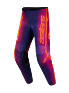 Pantalon Alpinestars Fluid Kepler, pantalon de motocross violet et orange, genoux renforcés et coupe ergonomique 3D