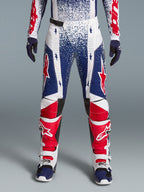 Alpinestars Techstar Unity Pantalons, pantalon de motocross édition limitée rouge, blanc et bleu pour homme, extensible.