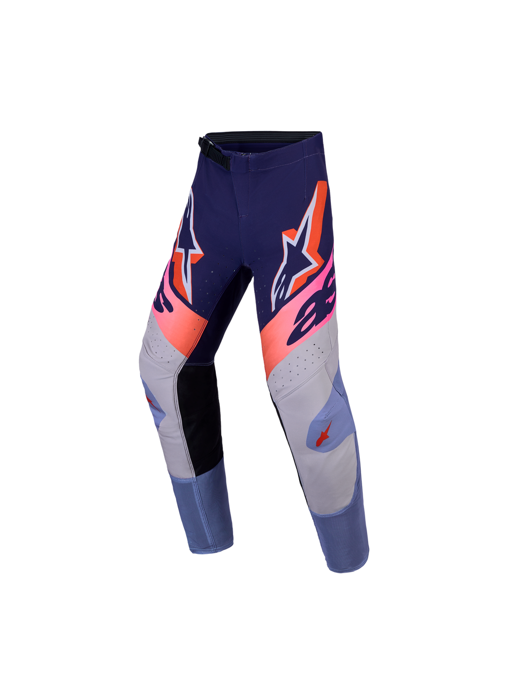Alpinestars Youth Supertech Dyna Pants, Motocross Racing Pants, Purple and Fluorescent Pink, Stretch Rip-stop Construction.