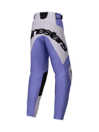 Alpinestars 2025 Youth Racer Veil Pants, pantalon de motocross, pourpre, blanc et noir, grand logo Alpinestars noir sur l'assise, design sportif avec empiècements renforcés, matériau durable pour la course tout-terrain
