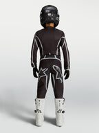 Pantalon Fluid Apex V2 Junior Alpinestars, pantalon de motocross noir et argenté, coupe ergonomique, vue de dos.