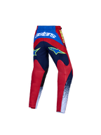 Alpinestars Youth Fluid Drag Pants AND Gear Set, blue and red motocross gear with durable reinforced textile construction.