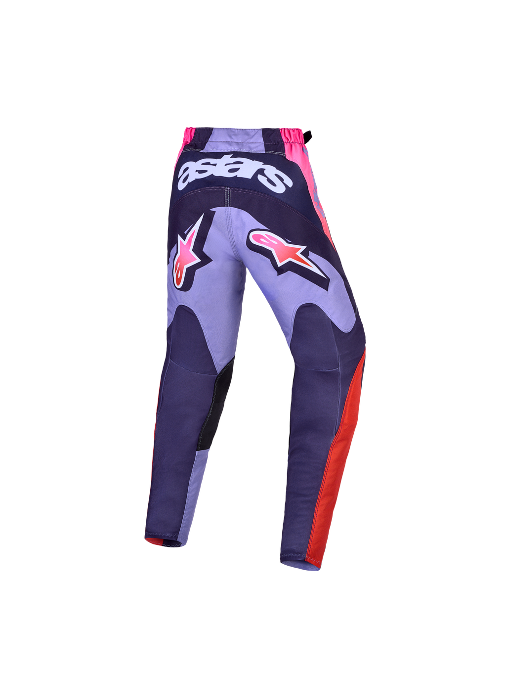 Pantalon Fluid Hunt Junior Alpinestars, pantalon de motocross pour enfant, violet et rose, avec marquage Astars à l'arrière et coupe sport ergonomique