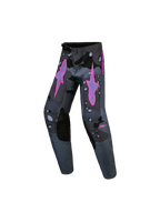 Alpinestars Pantalon Fluid Lone Junior, pantalon de motocross tout-terrain, gris camouflage et violet, poly-tissu durable