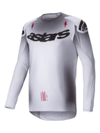 Alpinestars Maillot Supertech Maker, maillot de motocross, argenté et noir, construction légère en mesh extensible avec coupe athlétique