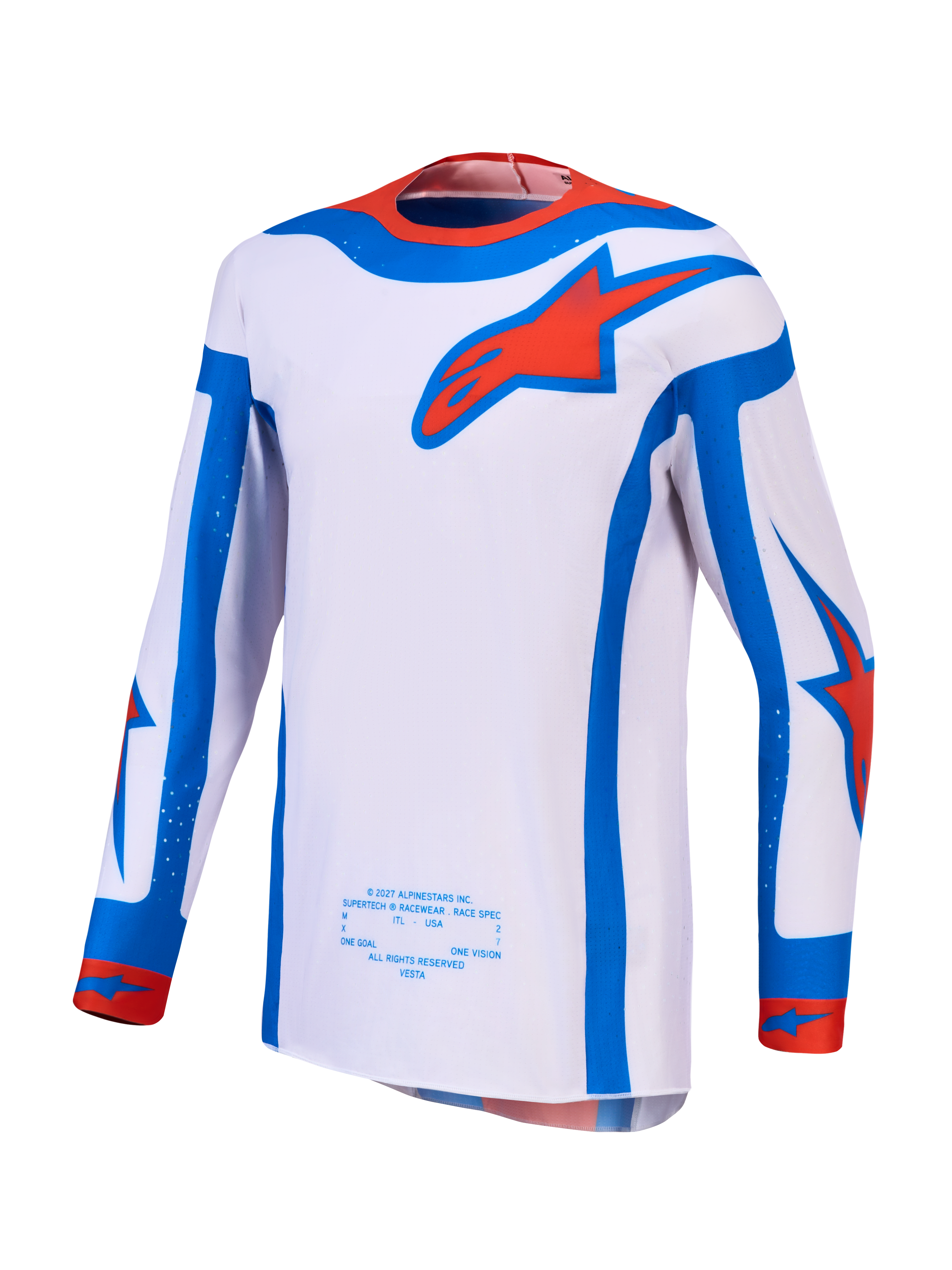 Alpinestars Supertech Vesta, maillot de motocross pour homme, lilas clair et rouge, coupe athlétique