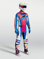 Alpinestars Techstar Maven Jersey AND Techstar Maven Gear Set, Men's Motocross Outfit, Blue and Hot Coral, athletic fit.