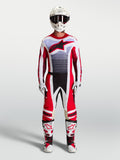 Alpinestars Techstar Maven, tenue complète de motocross pour homme, rouge et blanche, coupe athlétique