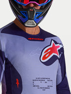 Maillot Alpinestars Racer Air Hunt, maillot de motocross en mesh violet et violet clair, respirant et léger pour le tout-terrain