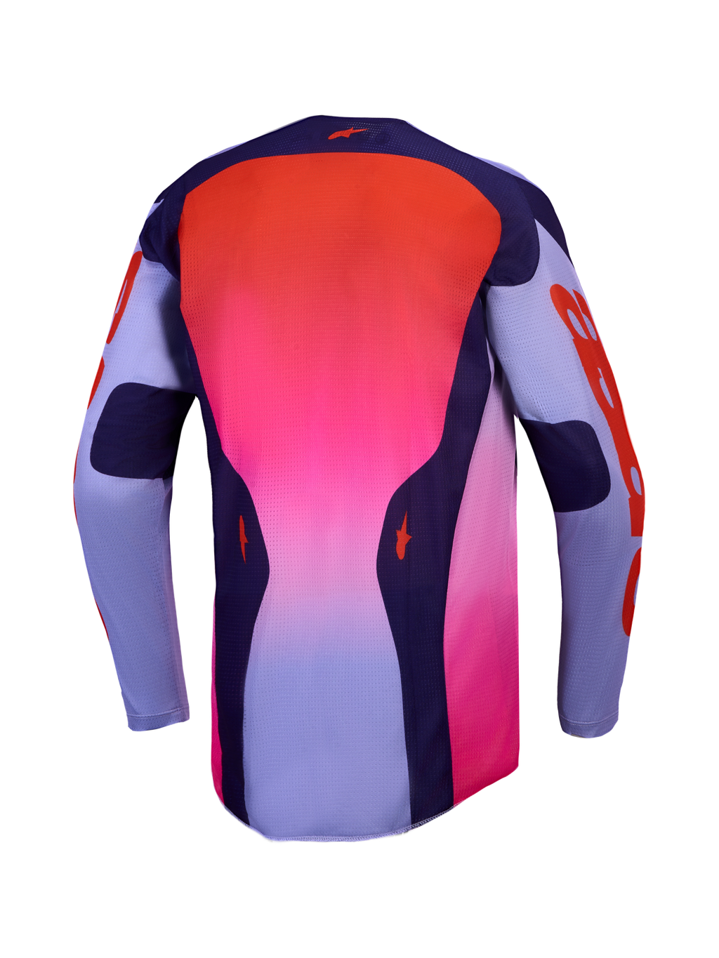 Maillot Alpinestars Racer Air Hunt, maillot de motocross, dégradé violet et rouge, mesh ventilé et respirant, vue de dos