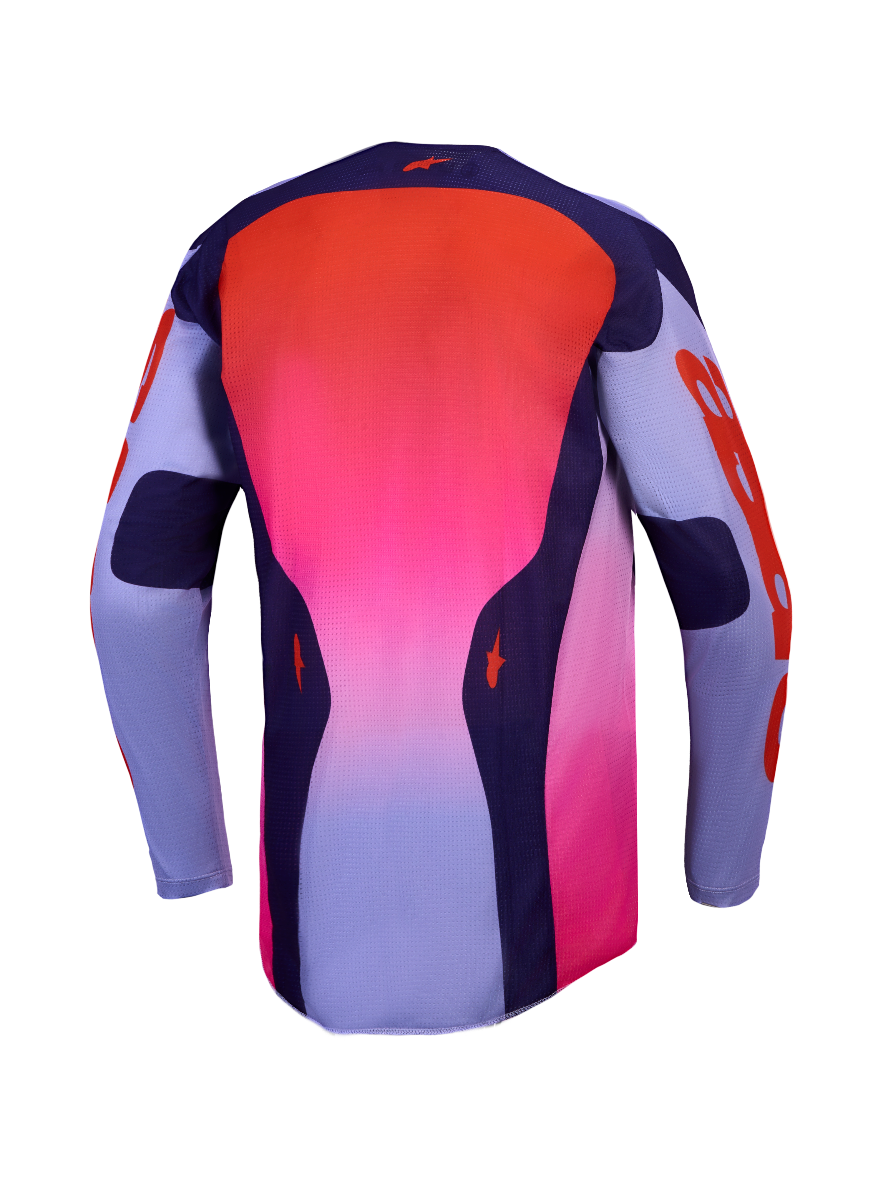 Maillot Alpinestars Racer Air Hunt, maillot de motocross, dégradé violet et rouge, mesh ventilé et respirant, vue de dos