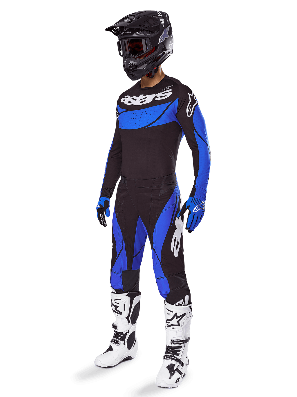 Alpinestars tenue complète Techstar Dreem 2025 pour homme, noir et bleu, équipement de motocross tout-terrain ventilé