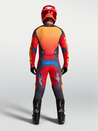 Alpinestars Racer Hunt Jersey, Men's Motocross Gear, Red and Graystone, moisture-wicking textile, rear view on rider.