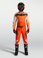 Alpinestars Racer Amber Jersey and Racer Amber Gear Set, Men's Motocross Racing Outfit, Orange and White, breathable race fit.