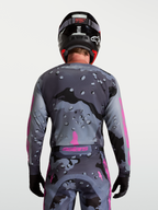 Alpinestars Racer Lone, maillot de motocross homme, camouflage gris et violet, vue de dos, tissu technique respirant
