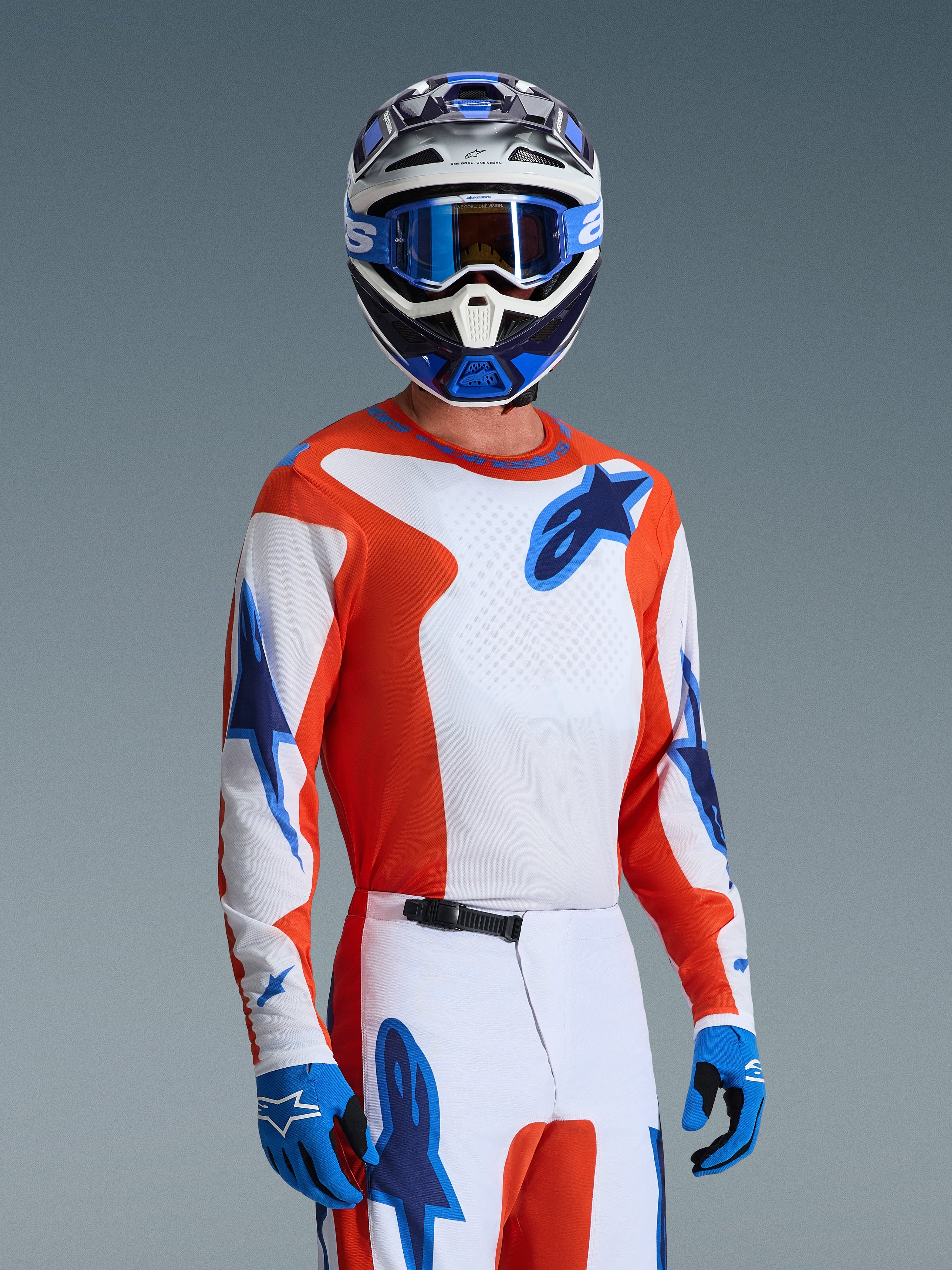 【新品/USサイズXL ストーム ボウリングウェア ブルー レッド ホワイト】 2026 Fluid Grid - Orange MX Jersey | Alpinestars®
