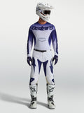 Alpinestars 2027 Racer Air Amber Gear Set, Blue and White motocross jersey and pants with breathable mesh.