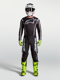 Alpinestars maillot Fluid Apex V2 et Gear Set, équipement de motocross pour homme, noir, argenté et jaune fluorescent.