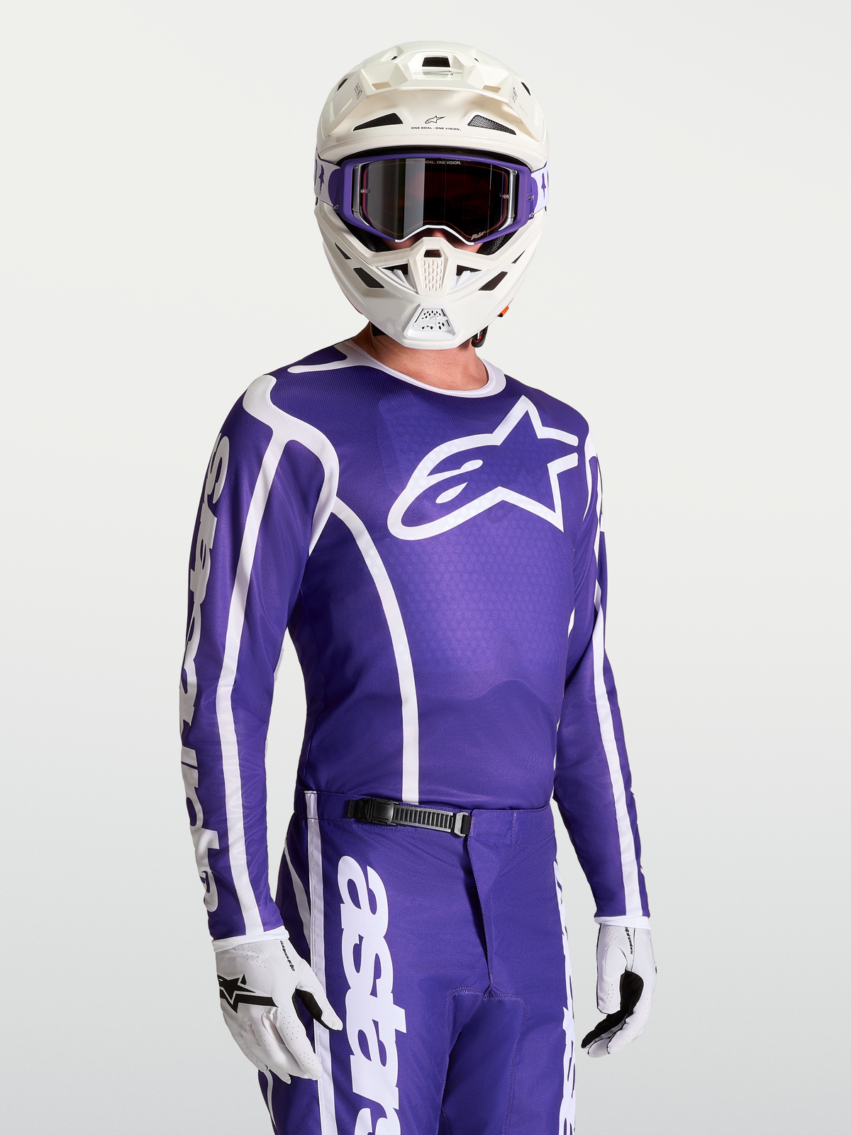Alpinestars maillot Fluid Apex V2, maillot de motocross pour homme, bleu foncé et blanc, textile évacuant l'humidité