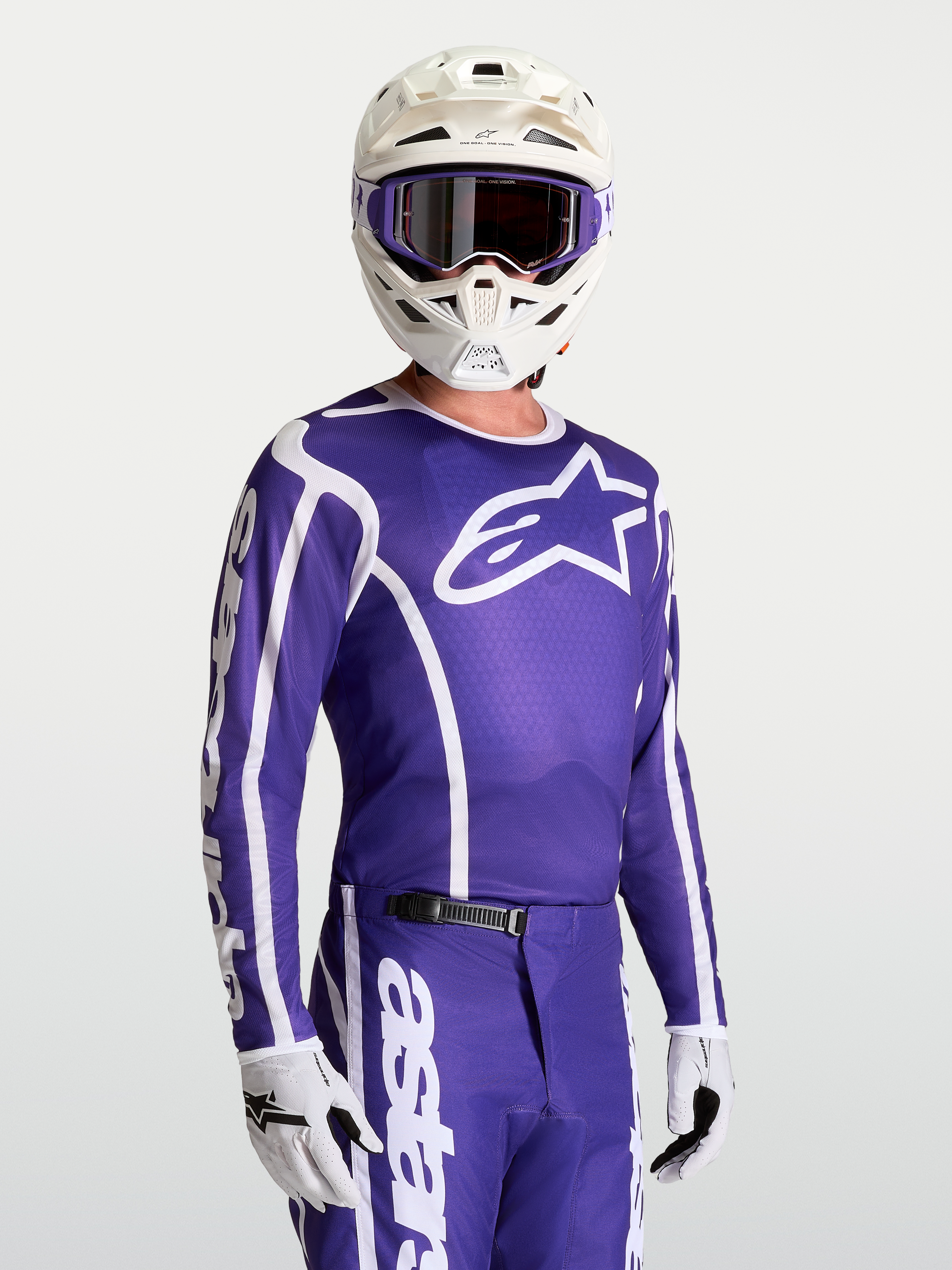 Alpinestars maillot Fluid Apex V2, maillot de motocross pour homme, bleu foncé et blanc, textile évacuant l'humidité