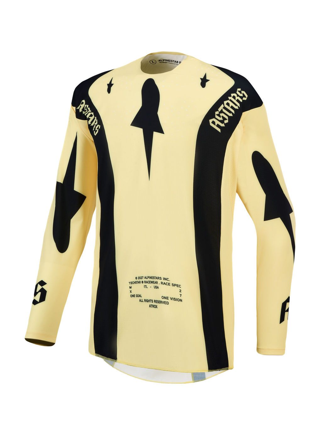Alpinestars Techstar Atrox, maillot de motocross pour homme, jaune et noir, perforations laser respirantes pour la course tout-terrain