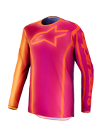 Alpinestars Maillot Fluid Kepler, haut de motocross violet et orange pour homme, construction en poly-tissu évacuant l'humidité.
