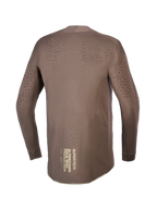 Maillot Alpinestars Supertech Air Gold, maillot de motocross pour homme, marron, graphisme doré au dos et perforations laser.