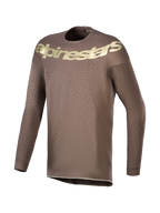 Maillot Alpinestars Supertech Air Gold Édition Limitée pour homme, maillot de motocross marron et doré, perforations laser.