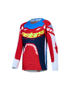 Alpinestars maillot Supertech Dyna Junior 2027, maillot de motocross pour enfant, rouge et bleu marine, maille extensible.