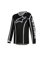 Alpinestars Maillot Fluid Apex V2 Junior 2027, motocross et tout-terrain, noir et argenté, en poly-tissu respirant