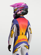 Alpinestars Maillot Fluid Drag Junior, maillot de motocross pour enfant violet et orange, tissu léger et respirant.