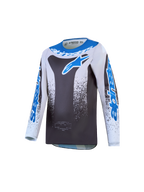 Alpinestars maillot Fluid Drag Junior 2027 de motocross, gris et bleu, taille M, en poly-tissu léger et respirant