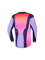Alpinestars Maillot Fluid Hunt Junior 2027, maillot de motocross, violet et rose, vue arrière montrant le panneau dorsal allongé.