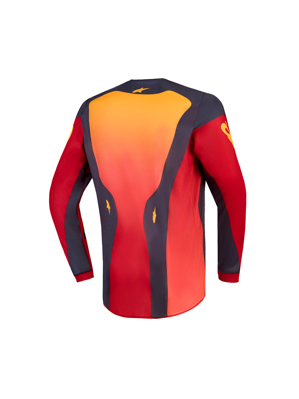 Alpinestars maillot Fluid Hunt Junior, maillot de motocross tout-terrain pour enfant, rouge et gris, dos rallongé pour la pratique off-road, vue arrière