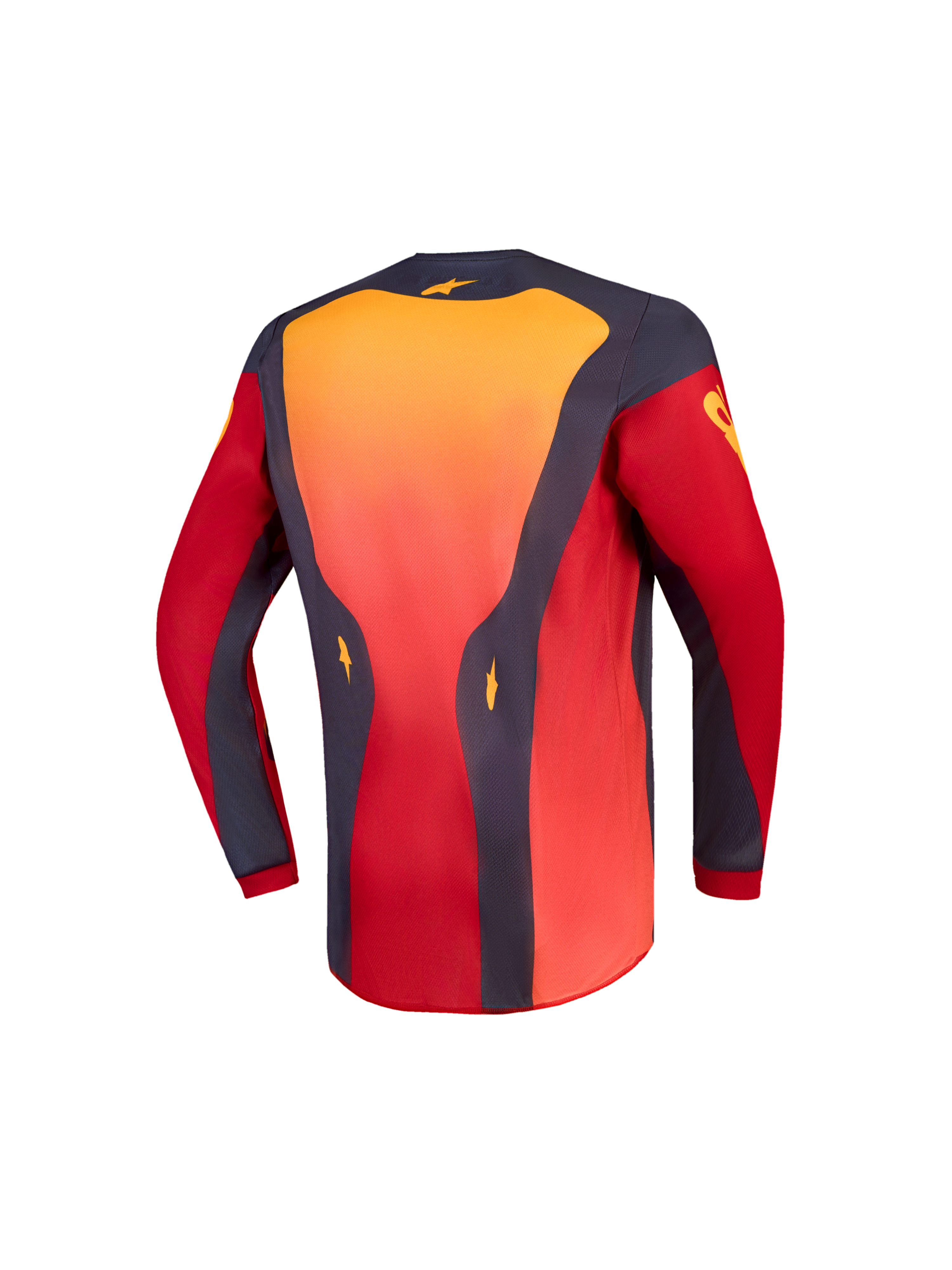 Alpinestars maillot Fluid Hunt Junior, maillot de motocross tout-terrain pour enfant, rouge et gris, dos rallongé pour la pratique off-road, vue arrière