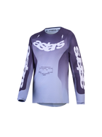 Alpinestars Youth Fluid Amber Jersey, purple and grey gradient youth motocross racing jersey with bold Astars branding and performance off-road design.