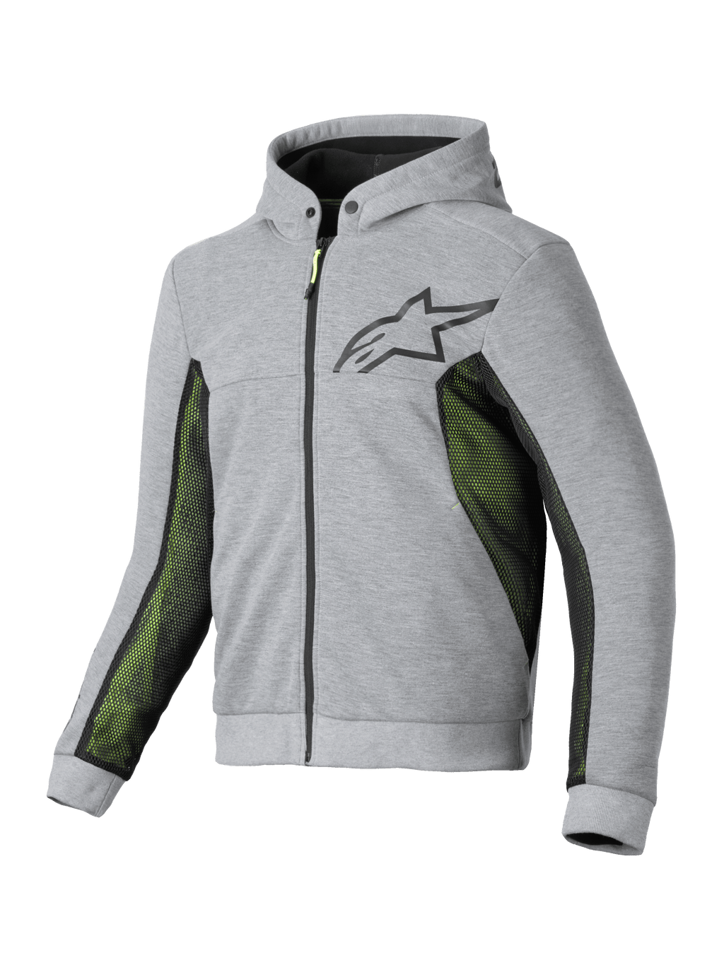 Alpinestars Sweat À Capuche Chrome Air Sport, veste de moto ventilée pour homme, gris et noir, avec panneaux en mesh et protection certifiée CE